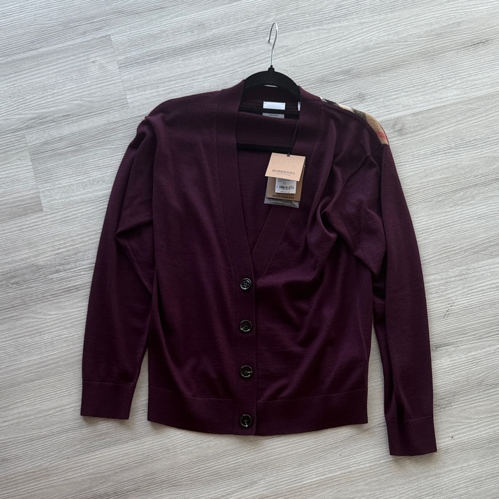 Burberry Deep Purple (Grape) women’s Cardigan small NWT